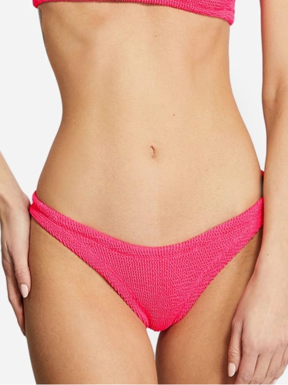 Hunza G Pink Textured Bikini Bottom